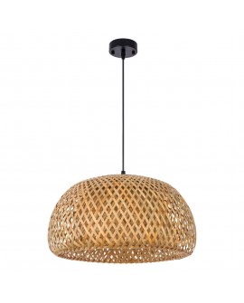LAMPA WISZĄCA BAMBUSOWA BOHO DO JADALNI I SALONU PLECIONA SUFITOWA 38 CM
