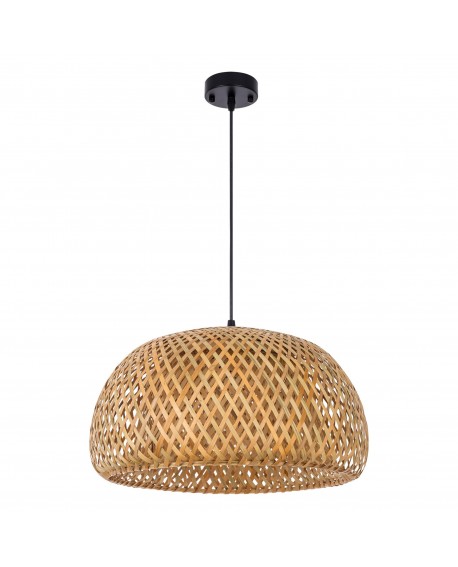 LAMPA WISZĄCA BAMBUSOWA BOHO DO JADALNI I SALONU PLECIONA SUFITOWA 38 CM