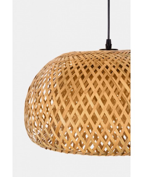 LAMPA WISZĄCA BAMBUSOWA BOHO DO JADALNI I SALONU PLECIONA SUFITOWA 38 CM