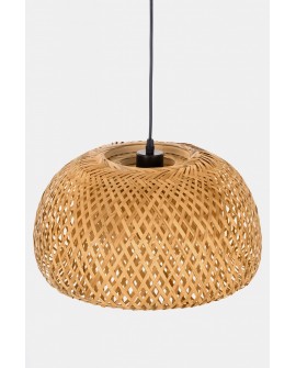 LAMPA WISZĄCA BAMBUSOWA BOHO DO JADALNI I SALONU PLECIONA SUFITOWA 38 CM