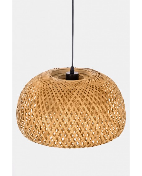 LAMPA WISZĄCA BAMBUSOWA BOHO DO JADALNI I SALONU PLECIONA SUFITOWA 38 CM