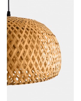 LAMPA WISZĄCA BAMBUSOWA BOHO DO JADALNI I SALONU PLECIONA SUFITOWA 38 CM