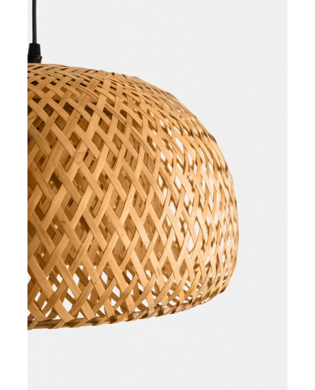 LAMPA WISZĄCA BAMBUSOWA BOHO DO JADALNI I SALONU PLECIONA SUFITOWA 38 CM