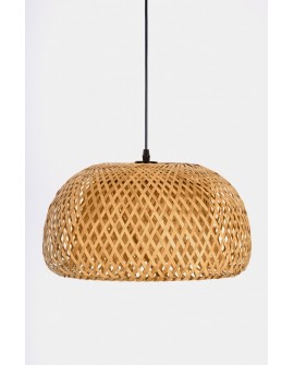 LAMPA WISZĄCA BAMBUSOWA BOHO DO JADALNI I SALONU PLECIONA SUFITOWA 38 CM
