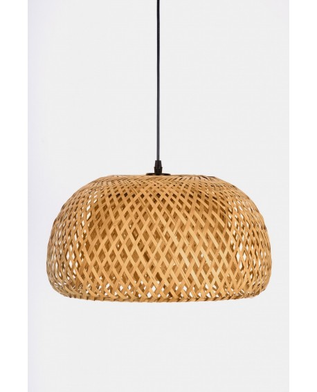 LAMPA WISZĄCA BAMBUSOWA BOHO DO JADALNI I SALONU PLECIONA SUFITOWA 38 CM