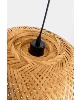 LAMPA WISZĄCA BAMBUSOWA BOHO DO JADALNI I SALONU PLECIONA SUFITOWA 38 CM