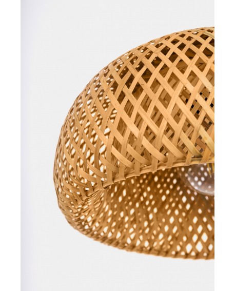 LAMPA WISZĄCA BAMBUSOWA BOHO DO JADALNI I SALONU PLECIONA SUFITOWA 38 CM