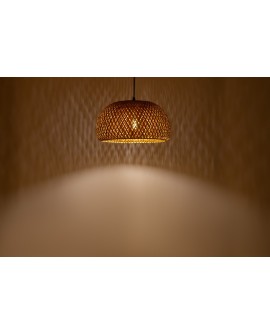LAMPA WISZĄCA BAMBUSOWA BOHO DO JADALNI I SALONU PLECIONA SUFITOWA 38 CM