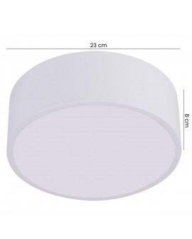 biały plafon sufitowy LED o średnicy 23 cm i wysokości 8 cm kompaktowa lampa marki lampit z kolekcji ORBO23 do niskich sufitów