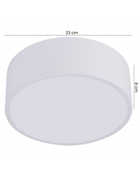 biały plafon sufitowy LED o średnicy 23 cm i wysokości 8 cm kompaktowa lampa marki lampit z kolekcji ORBO23 do niskich sufitów