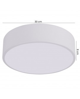  biały plafon sufitowy LED o średnicy 30 cm i wysokości 8 cm do salonu lub kuchni solidna lampa marki lampit z serii ORBO