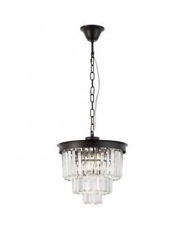 NOWOCZESNY ŻYRANDOL KRYSZTAŁOWY CZARNY CAPRIA D30