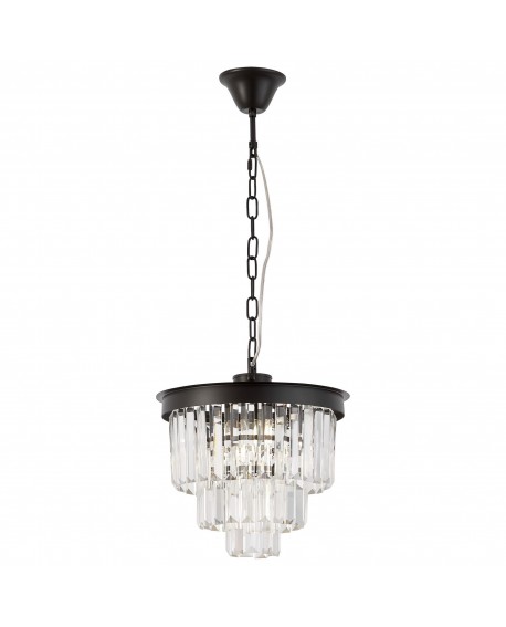 NOWOCZESNY ŻYRANDOL KRYSZTAŁOWY CZARNY CAPRIA D30