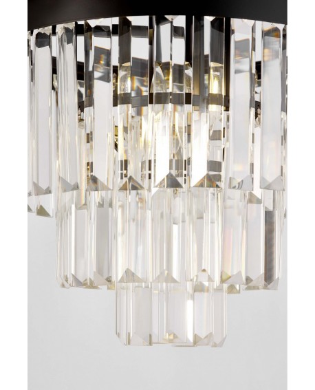 NOWOCZESNY ŻYRANDOL KRYSZTAŁOWY CZARNY CAPRIA D30