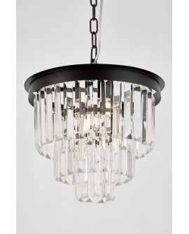 NOWOCZESNY ŻYRANDOL KRYSZTAŁOWY CZARNY CAPRIA D30