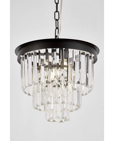 NOWOCZESNY ŻYRANDOL KRYSZTAŁOWY CZARNY CAPRIA D30