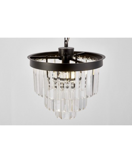 NOWOCZESNY ŻYRANDOL KRYSZTAŁOWY CZARNY CAPRIA D30