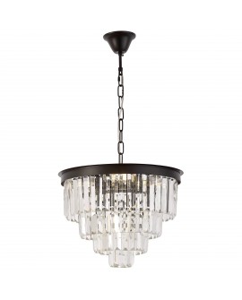 NOWOCZESNY ŻYRANDOL KRYSZTAŁOWY CZARNY CAPRIA D40