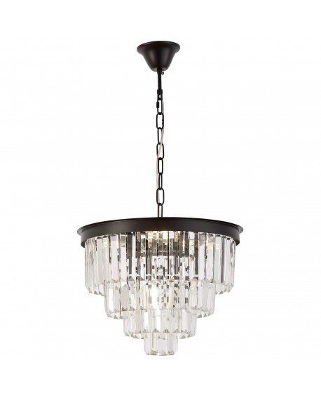 NOWOCZESNY ŻYRANDOL KRYSZTAŁOWY CZARNY CAPRIA D40