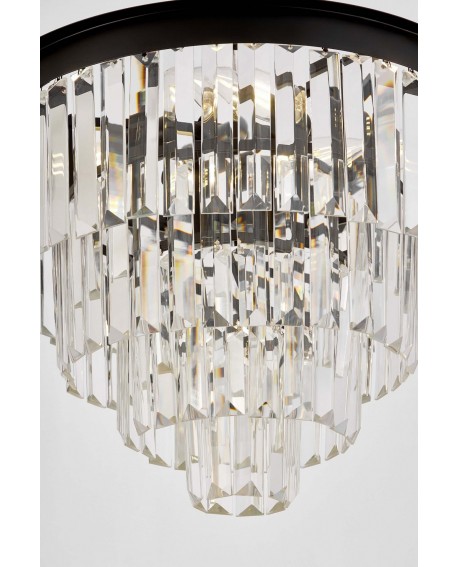 NOWOCZESNY ŻYRANDOL KRYSZTAŁOWY CZARNY CAPRIA D40