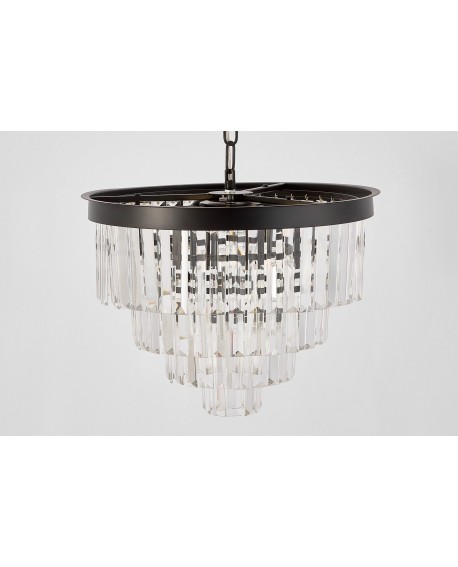 NOWOCZESNY ŻYRANDOL KRYSZTAŁOWY CZARNY CAPRIA D40