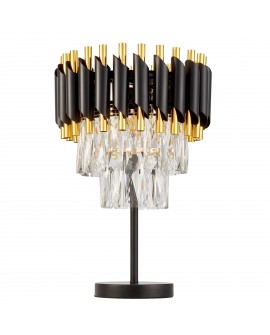 LAMPA NOCNA KRYSZTAŁOWA CZARNO-ZŁOTA MAZINI