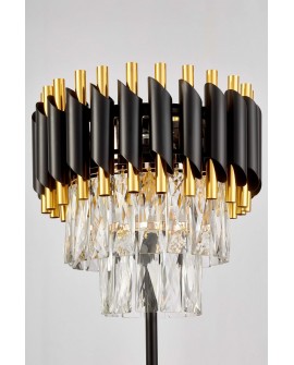 LAMPA NOCNA KRYSZTAŁOWA CZARNO-ZŁOTA MAZINI