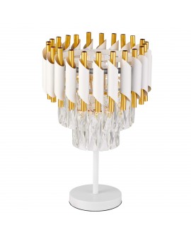 LAMPA NOCNA KRYSZTAŁOWA BIAŁO-ZŁOTA MAZINI