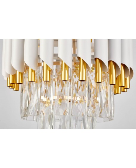 LAMPA NOCNA KRYSZTAŁOWA BIAŁO-ZŁOTA MAZINI