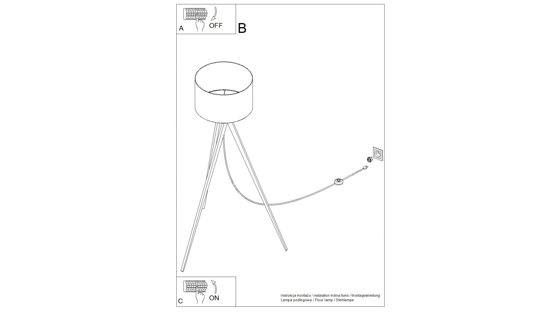 Lampa podłogowa NATT biała