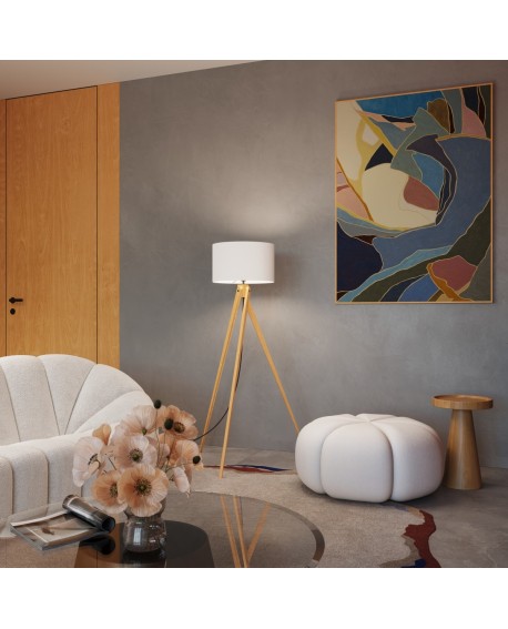 Lampa podłogowa NATT biała