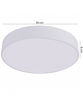 biały plafon LED okrągła lampa sufitowa 50 cm wysokość 8 cm z matowym kloszem od producenta LAMPIT model ORBO