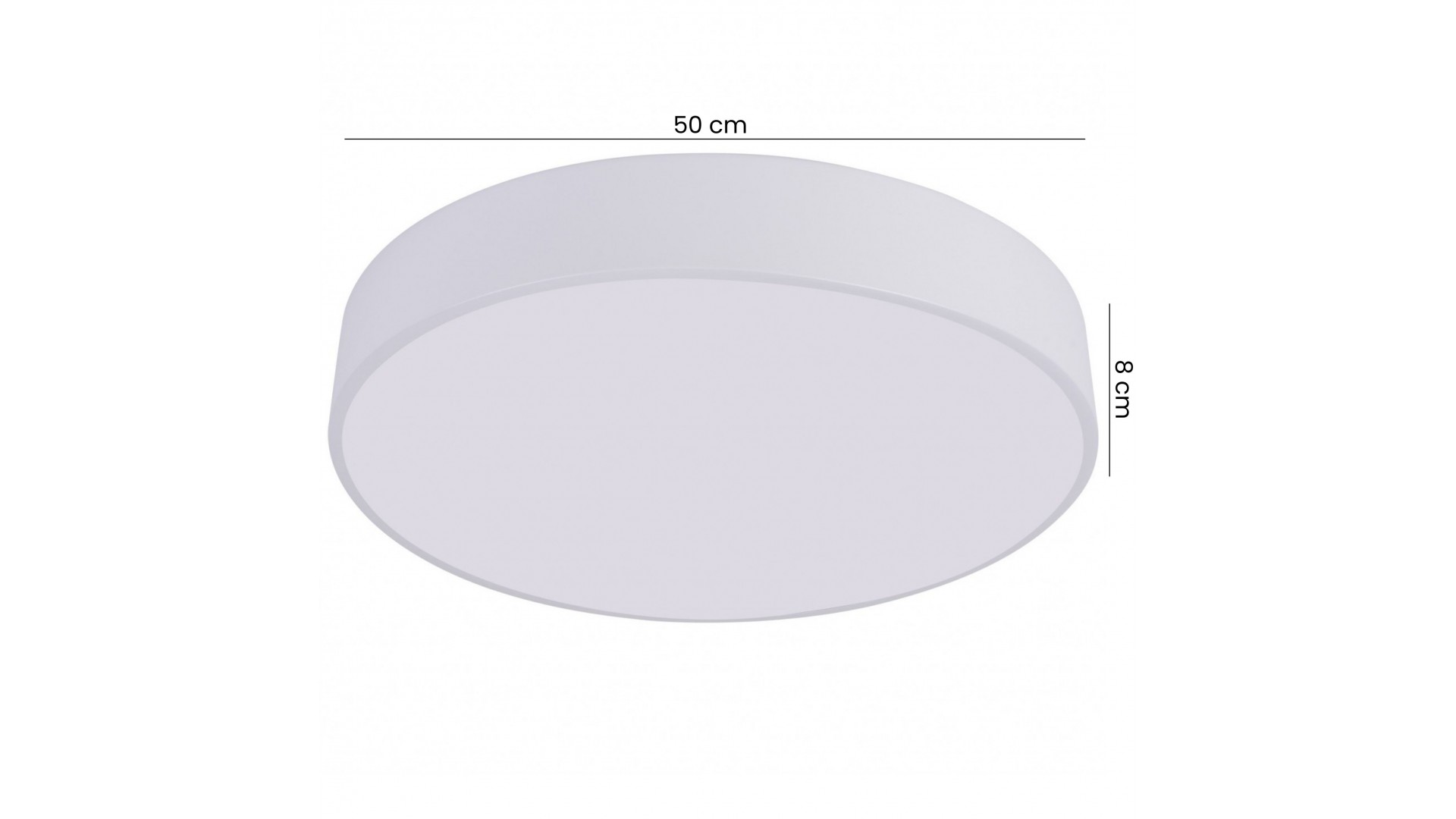 biały plafon LED okrągła lampa sufitowa 50 cm wysokość 8 cm z matowym kloszem od producenta LAMPIT model ORBO