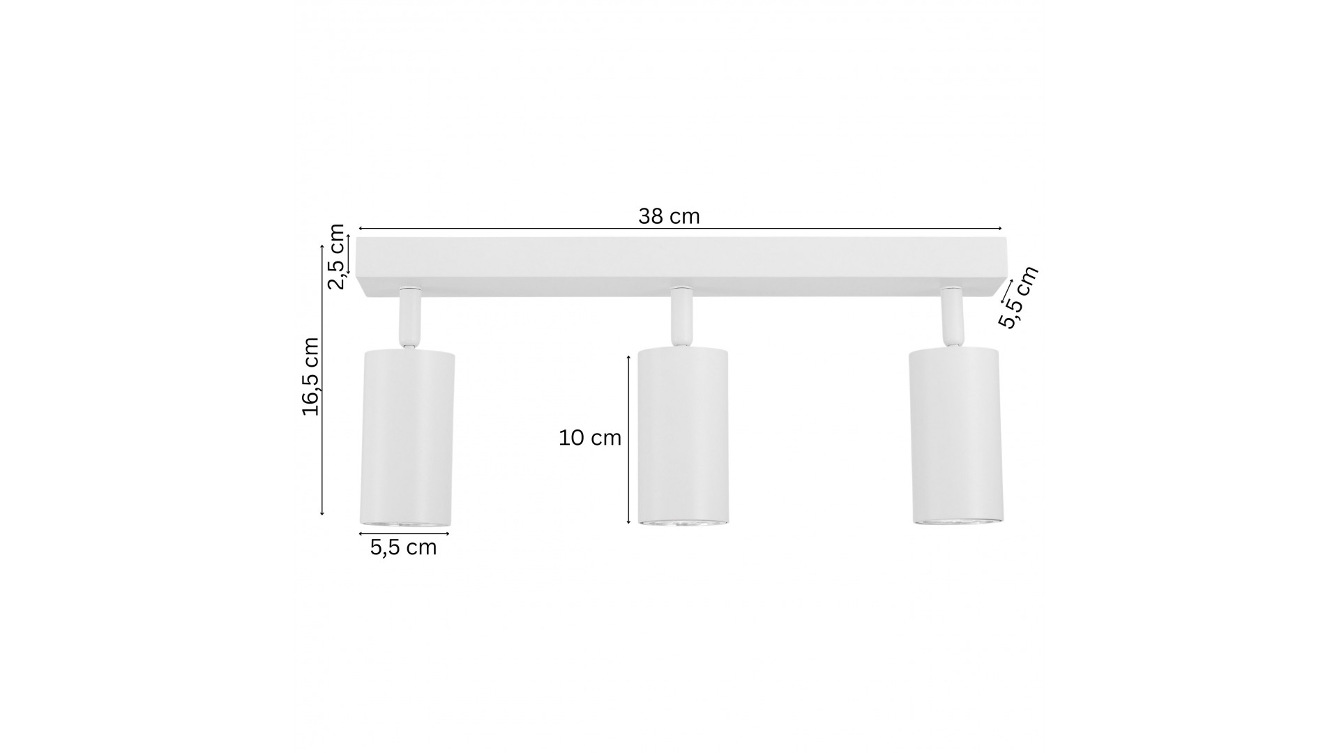  biała lampa sufitowa spot o szerokości 38cm do wnętrz nowoczesnych producent lampit model NEO W3