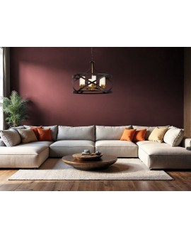 lampa wisząca loft czarno złota szczotkowana astila w6 lumina deco nowoczesny żyrandol