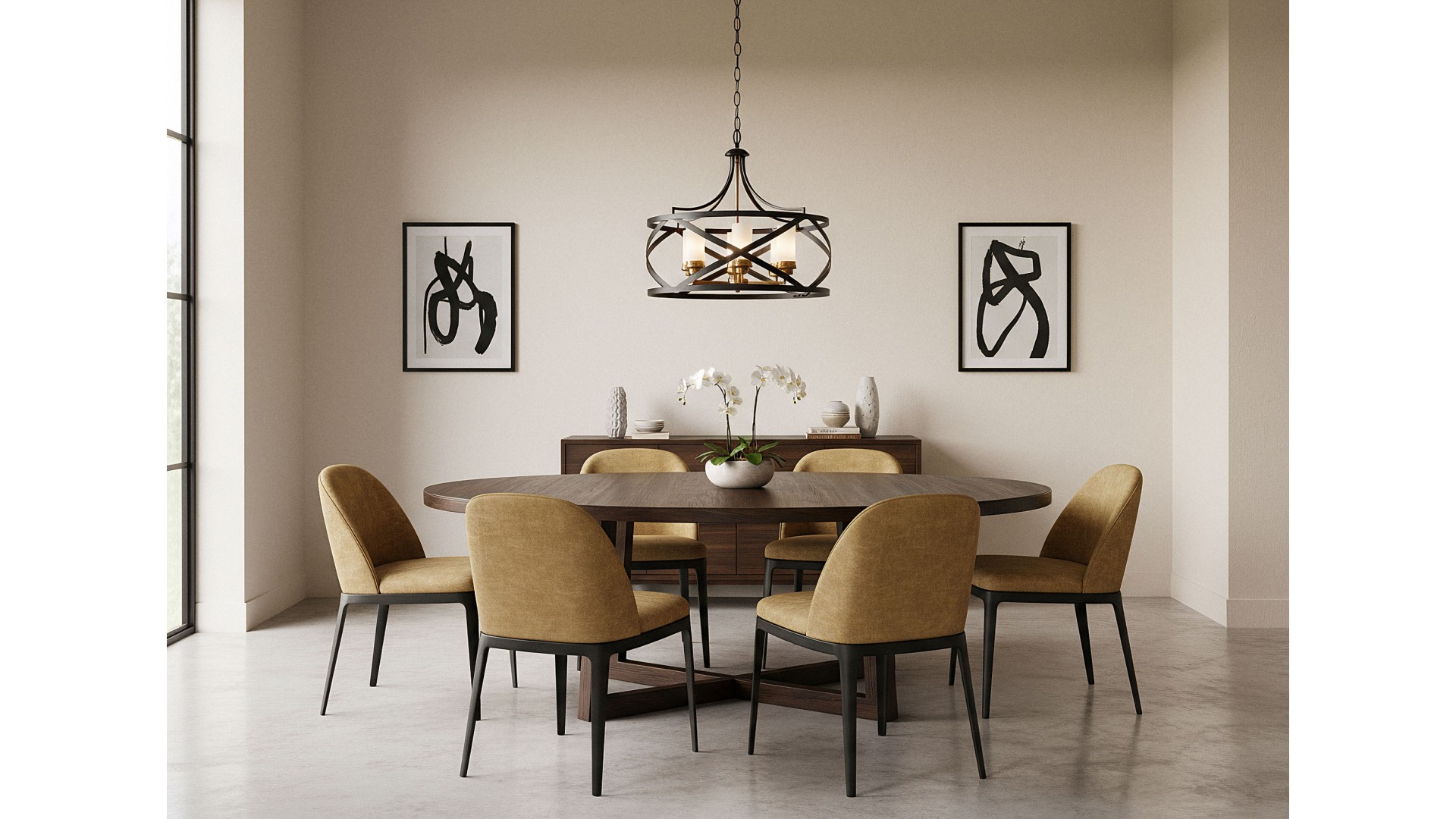 industrialna lampa wisząca sufitowa czarna ze złotymi szczotkowanymi detalami do jadalni elegancki żyrandol model W6 Astila