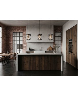 loftowa lampa wisząca czarno mosiężna nad wyspę kuchenną Astila stylowa oprawa sufitowa W1 od producenta Lumina Deco