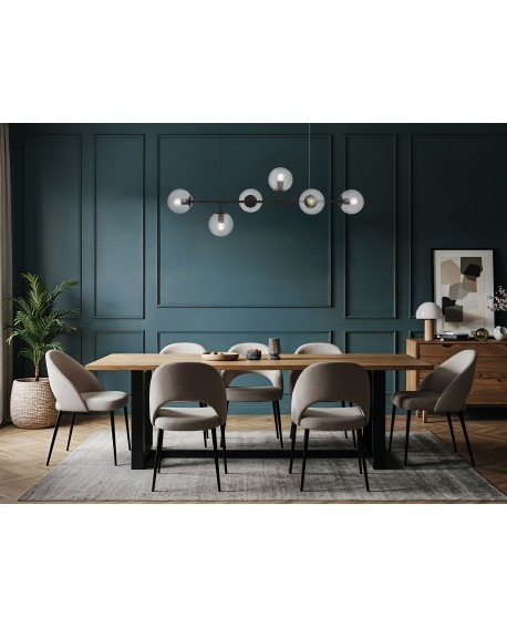 nowoczesna lampa wisząca czarna do jadalni Ceredo elegancka oprawa sufitowa W6 marki Lumina Deco