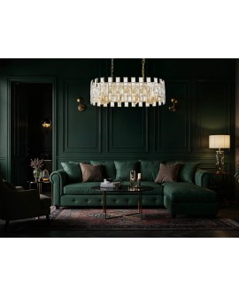złoty żyrandol kryształowy lampa wisząca do salonu Fiorina elegancka oprawa sufitowa D70 od Lumina Deco
