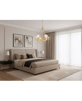 nowoczesny żyrandol kryształowy złoty do sypialni Montego elegancka lampa wisząca W6 od Lumina Deco