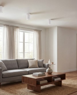 biała oprawa natynkowa typu tuba spot do salonu i korytarza precyzyjne światło sufitowe producent Lampit model Cone W1