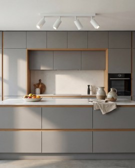 biała lampa sufitowa spot z czterema regulowanymi tubami do kuchni nowoczesne oświetlenie producent Lampit model Neo W4