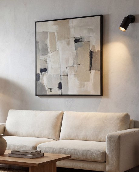 czarny kinkiet ścienny z regulowaną tubą nad sofą nowoczesne oświetlenie punktowe do salonu producent Lampit stylowa lampa Neo W