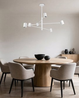  biała lampa wisząca sufitowa z ruchomymi tubami nad stół do jadalni nowoczesne oświetlenie Lampit kolekcja Dora W6