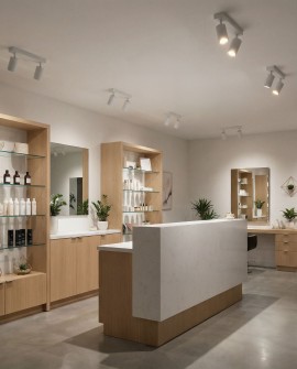 biała lampa sufitowa spot z dwiema regulowanymi tubami do salonu i salonu fryzjerskiego producent Lampit seria Neo W2