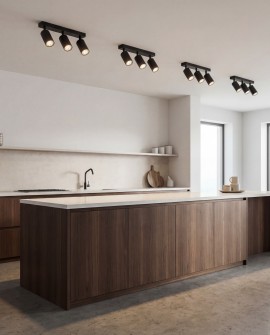 czarna lampa sufitowa spot z trzema regulowanymi tubami do kuchni i wyspy nowoczesne oświetlenie punktowe producent Lampit model