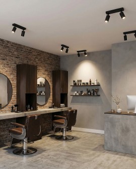 czarna lampa sufitowa spot z regulowanymi reflektorami LED do salonu i lokalu producent lampit nowoczesny model NEO W2