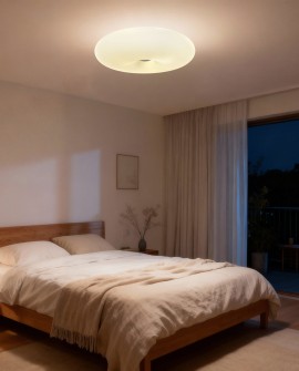 plafon sufitowy LED okrągły biały z mlecznym kloszem do sypialni producent lampit nowoczesny model BIANTE D38