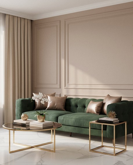 lampa podłogowa z metalową złotą podstawą i kulistymi kloszami elegancka dekoracja do wnętrz w stylu minimalistycznym