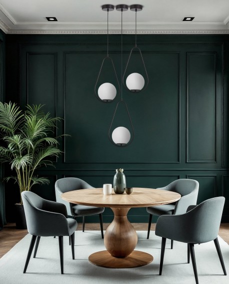 lampa wisząca VERO 1C czarna z białym kloszem idealna do nowoczesnej kuchni i jadalni